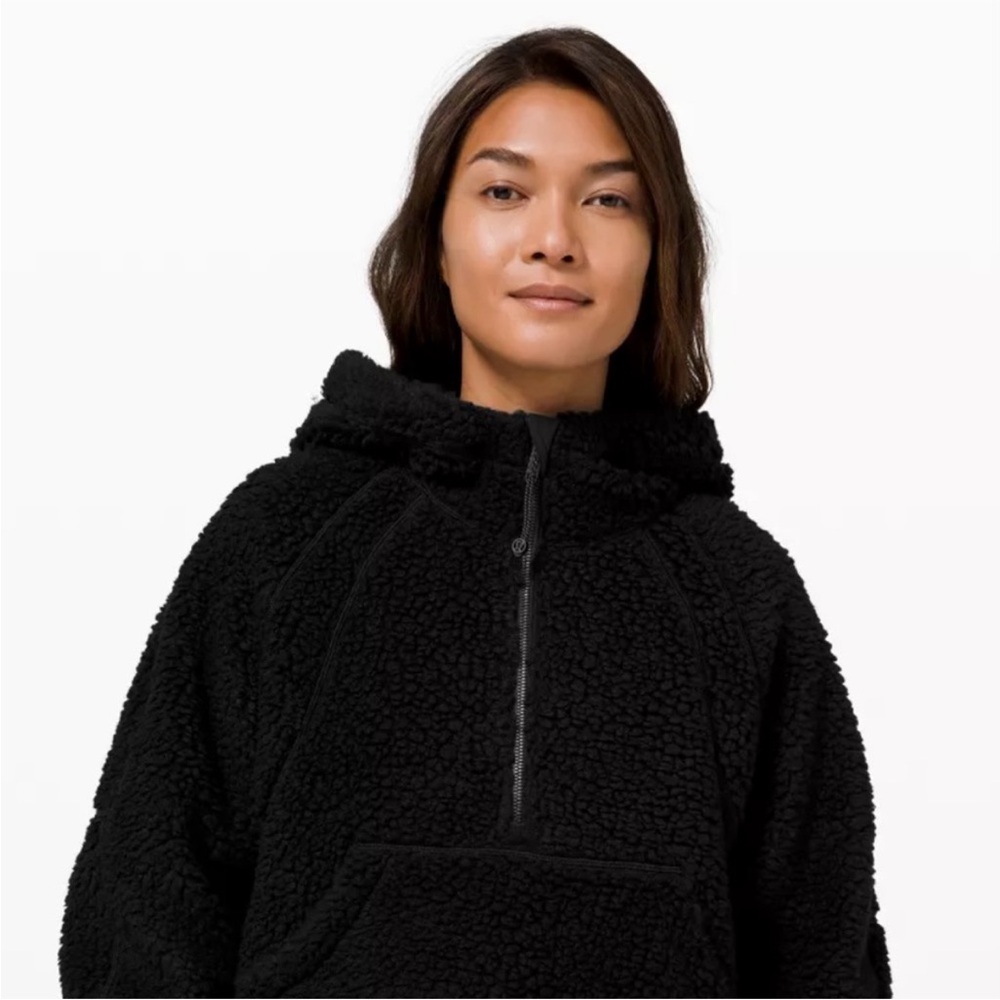 Lululemon Scuba Oversized Black Sherpa Hoodie